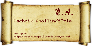 Machnik Apollinária névjegykártya